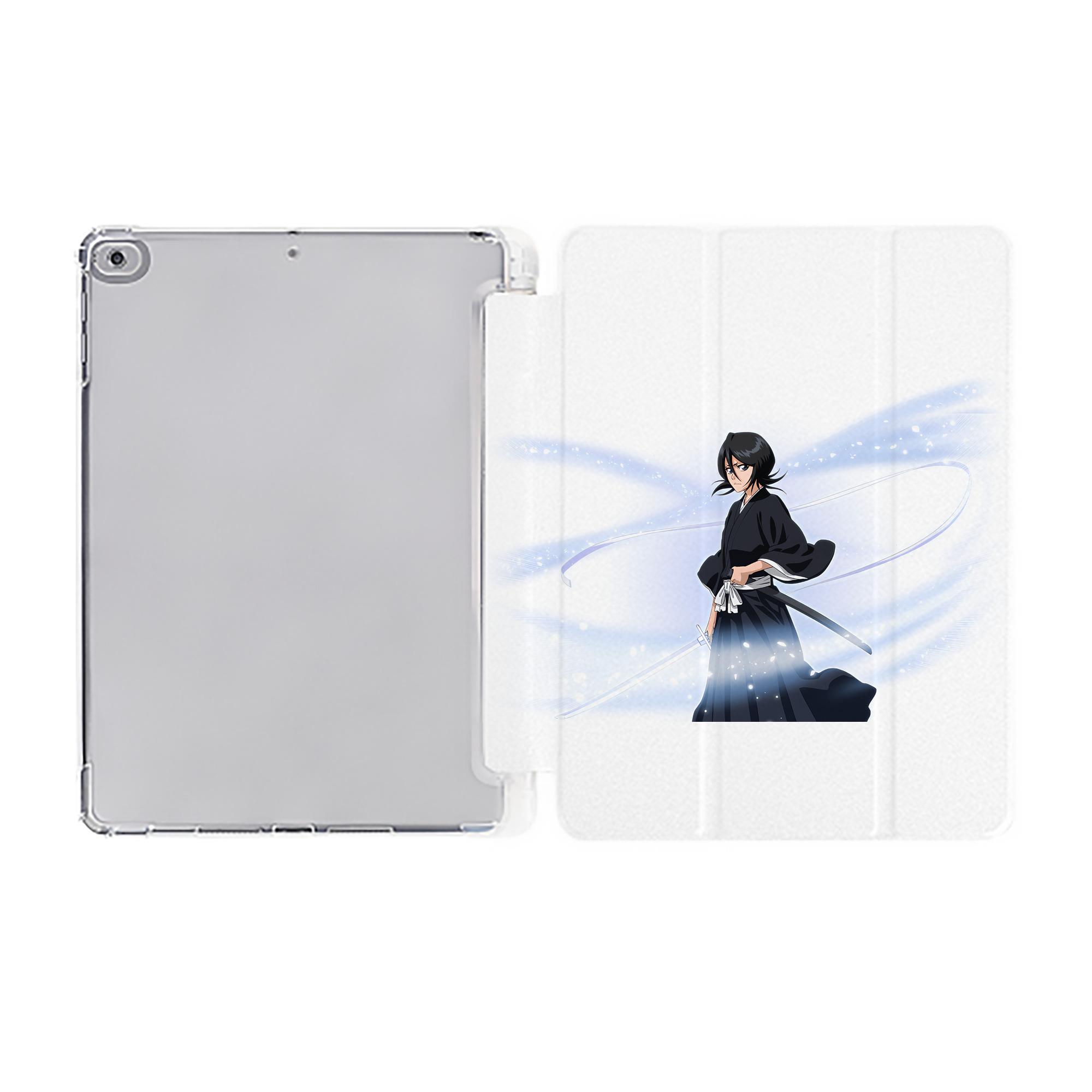 （画像用） ブリーチ 朽木ルキア BLEACH Kuchiki Rukia IPad ケース ペン収納付き 三つ折りスタンド PUレザー×シリコン 対応機種9.5/10.5/10.9インチ